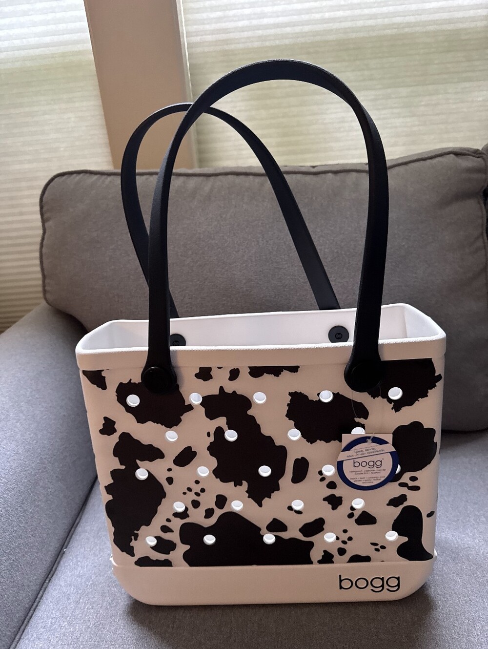 15" Bogg Bag BABY BOGG BAG COW PRINT TOTE NEW 15" Medium New With Tags